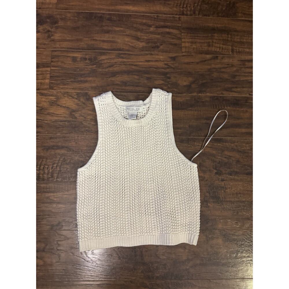 Rachel Zoe Crochet Sleeveless Sweater Women’s White Bohemian Sz:XS